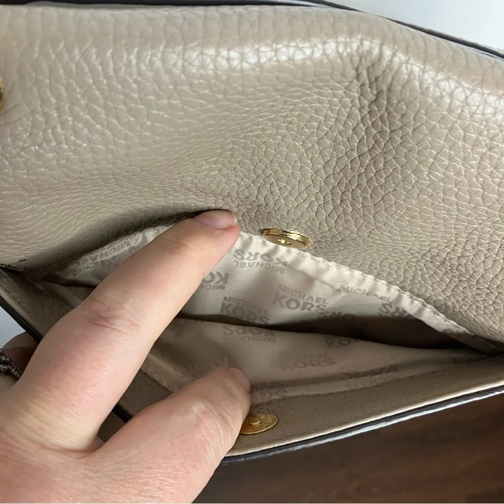 Michael‎ Kors Sloan pebbbled leather crossbody bag shoulder bag tan small